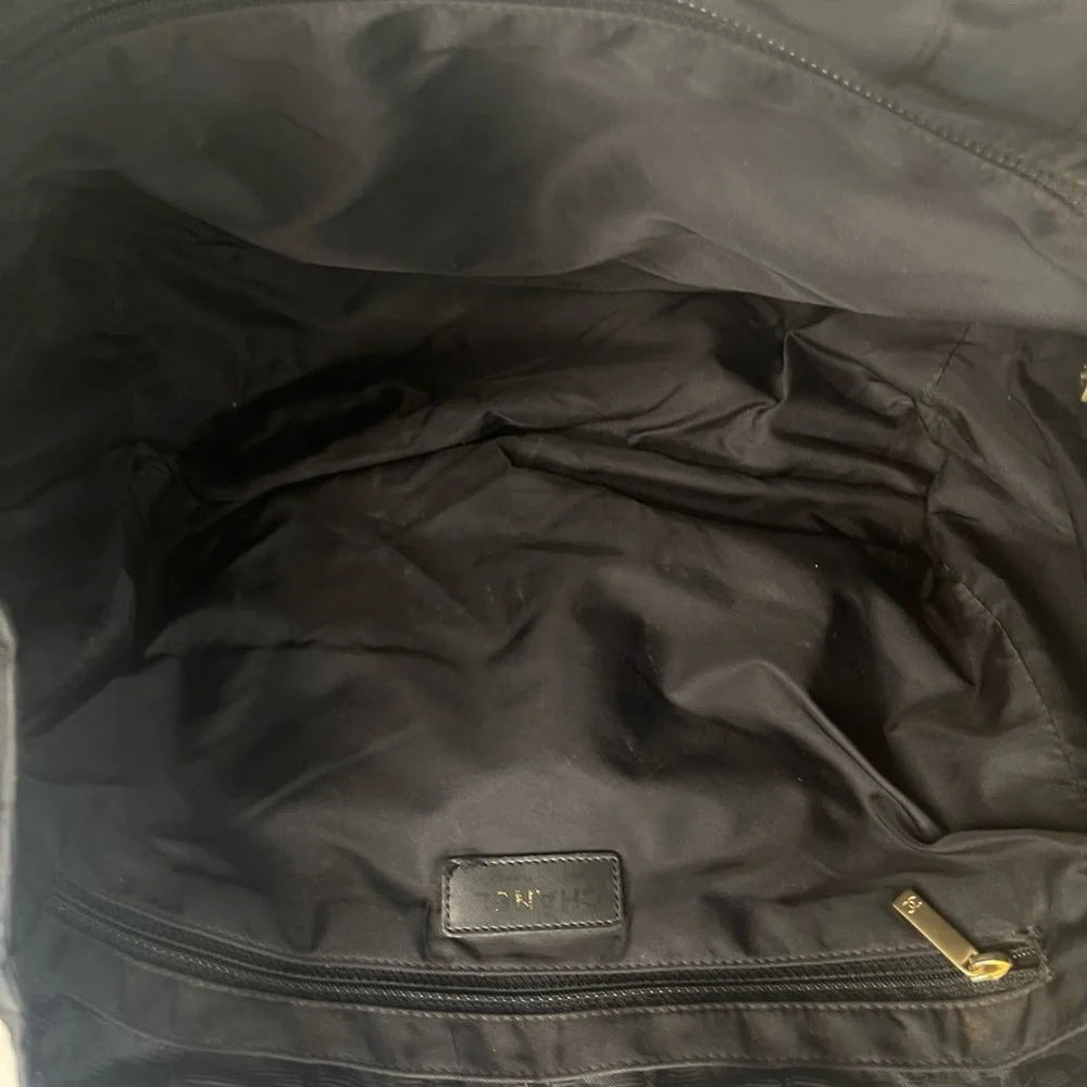 Authentic CHANEL Black Travel Line Tote Bag